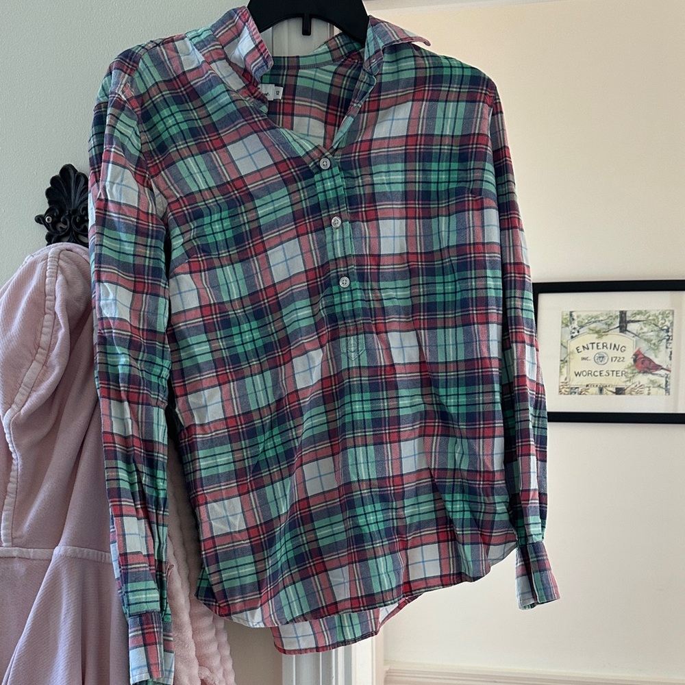 Vineyard Vines Plaid Button-Up Shirt - Red, Green, White
